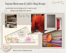 Load image into Gallery viewer, Custom Showroom Decoration and Coffee Shop Design | Virtual E-Design Service | Office Interior Design Design
