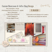 Load image into Gallery viewer, Custom Showroom Decoration and Coffee Shop Design | Virtual E-Design Service | Office Interior Design Design