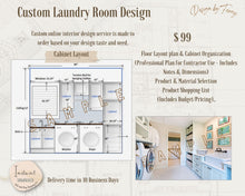 Load image into Gallery viewer, Custom Laundry Room Decoration | Cabinet Layout Design | Virtual E-Design Service
