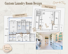Load image into Gallery viewer, Custom Laundry Room Decoration | Cabinet Layout Design | Virtual E-Design Service
