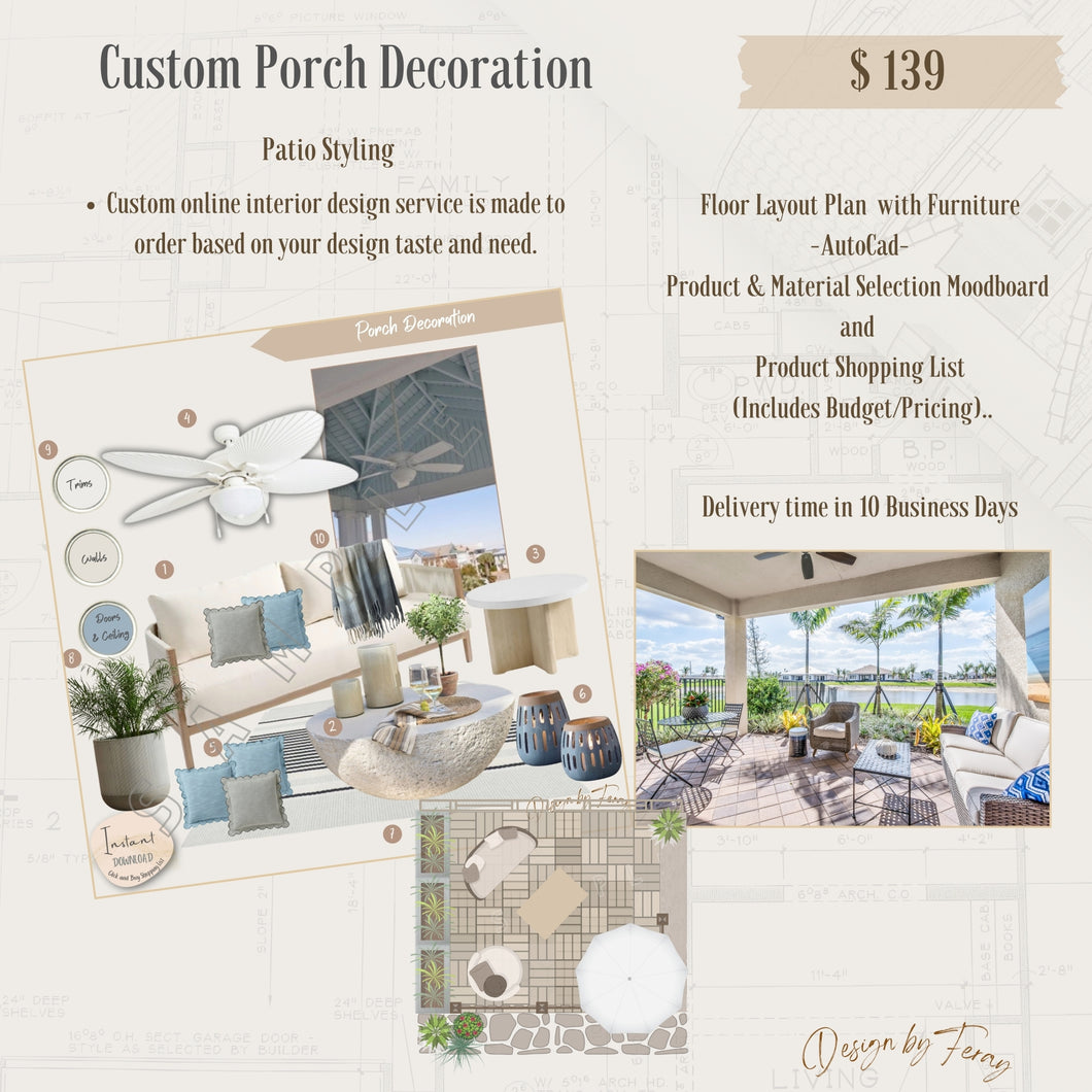 Customized  Porch Decorating | Custom Front Porch Decor | Online Patio Design Services