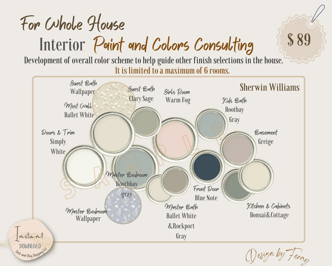 Whole House Interior Paint Palette Consultancy